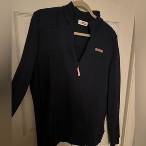 EUC Women’s Navy Vineyard Vines 3/4 Zip Pull Over fitted sweater